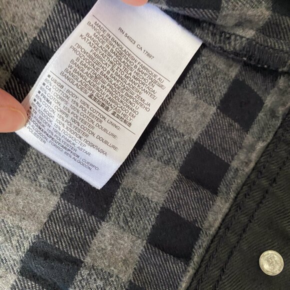 Banana Republic Black Coated Denim Trucker Jacket Men’s Small - Picture 11 of 12